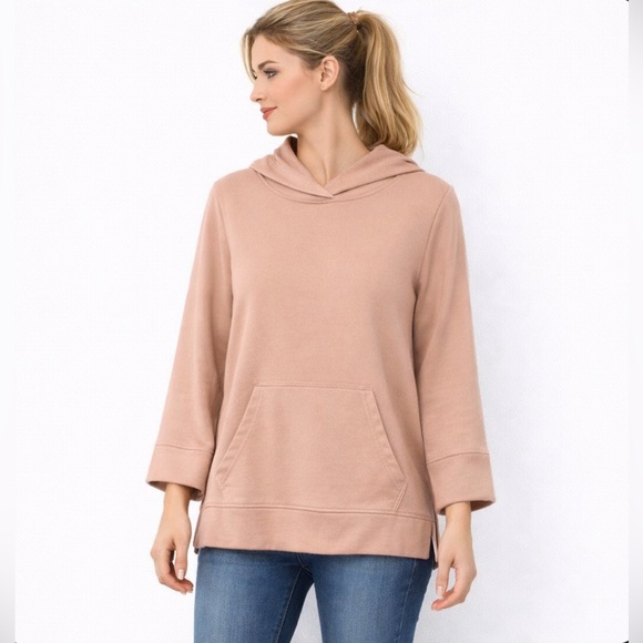 LOFT Tops - LOFT LOUNGE Hooded Pullover Top Dusty Rose Pink Women’s Size Medium